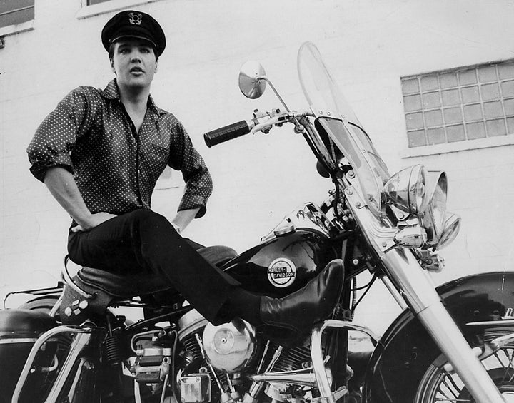 Elvis Presley on a motorcycle Photo Print Image 1