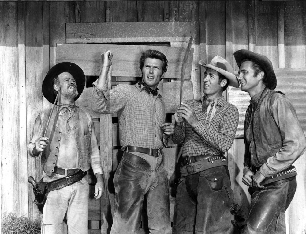 Clint Eastwood with co stars in Rawhide Photo Print Image 2