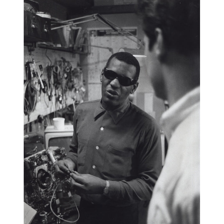 Ray Charles in a repair shop Photo Print Image 2