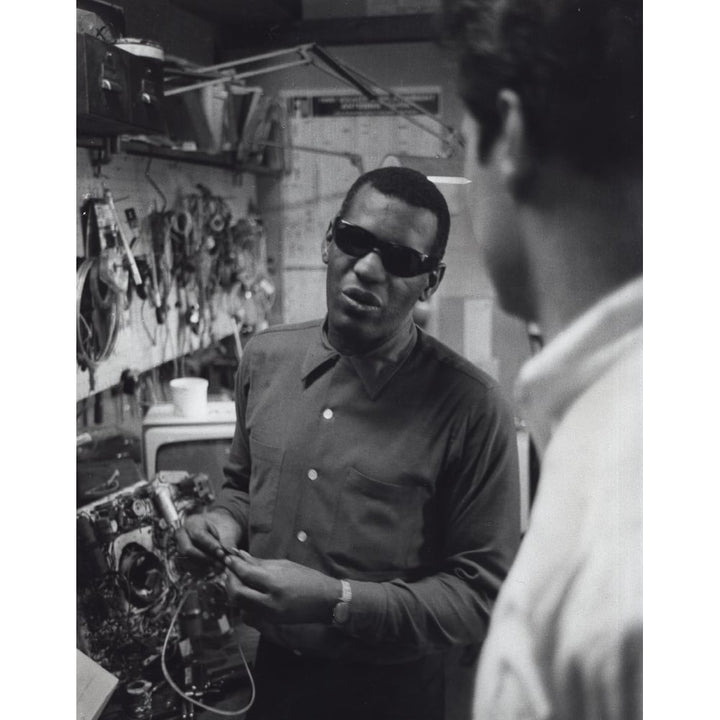 Ray Charles in a repair shop Photo Print Image 1