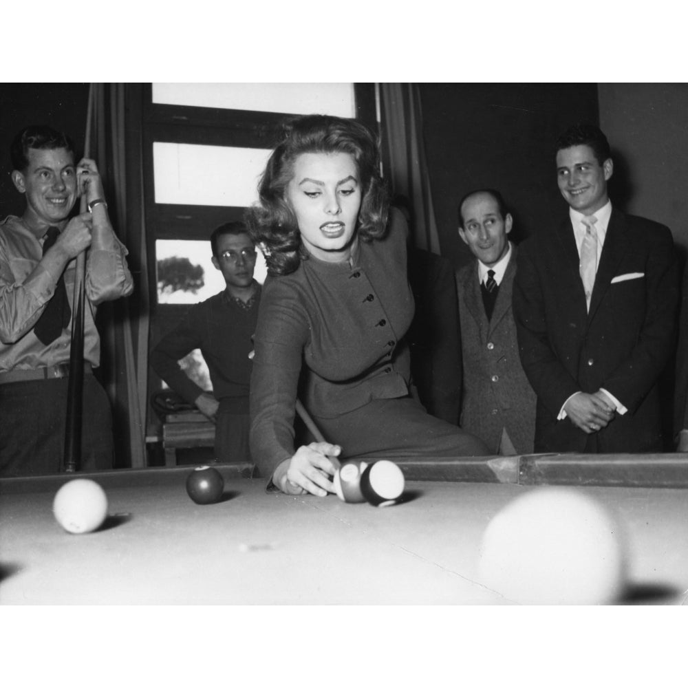 Sophia Loren playing pool Photo Print Image 2