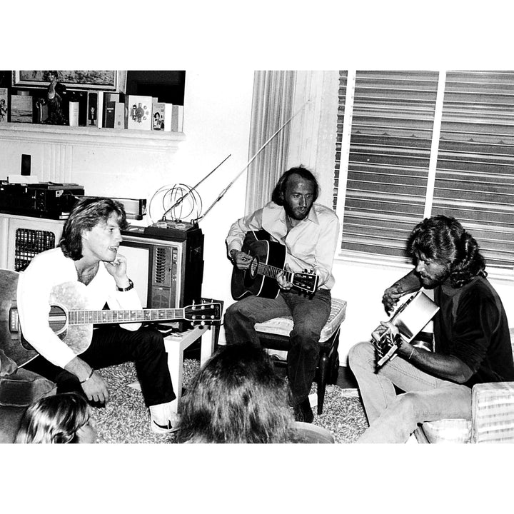 the Bee Gees playing guitars Photo Print Image 2