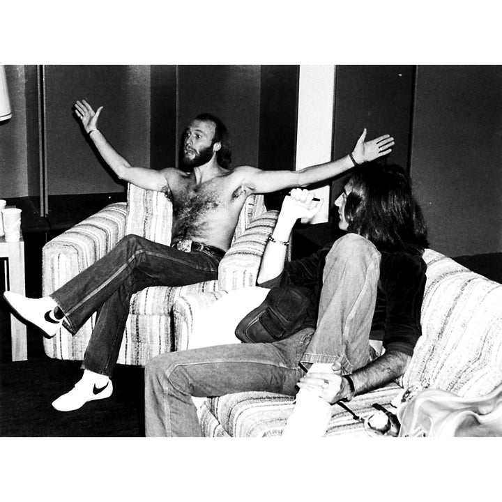 Maurice and Robin Gibb on a sofa Photo Print Image 2