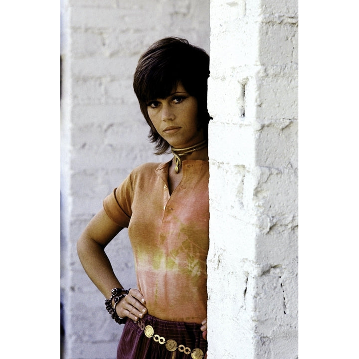 Jane Fonda behind a brick wall Photo Print Image 1