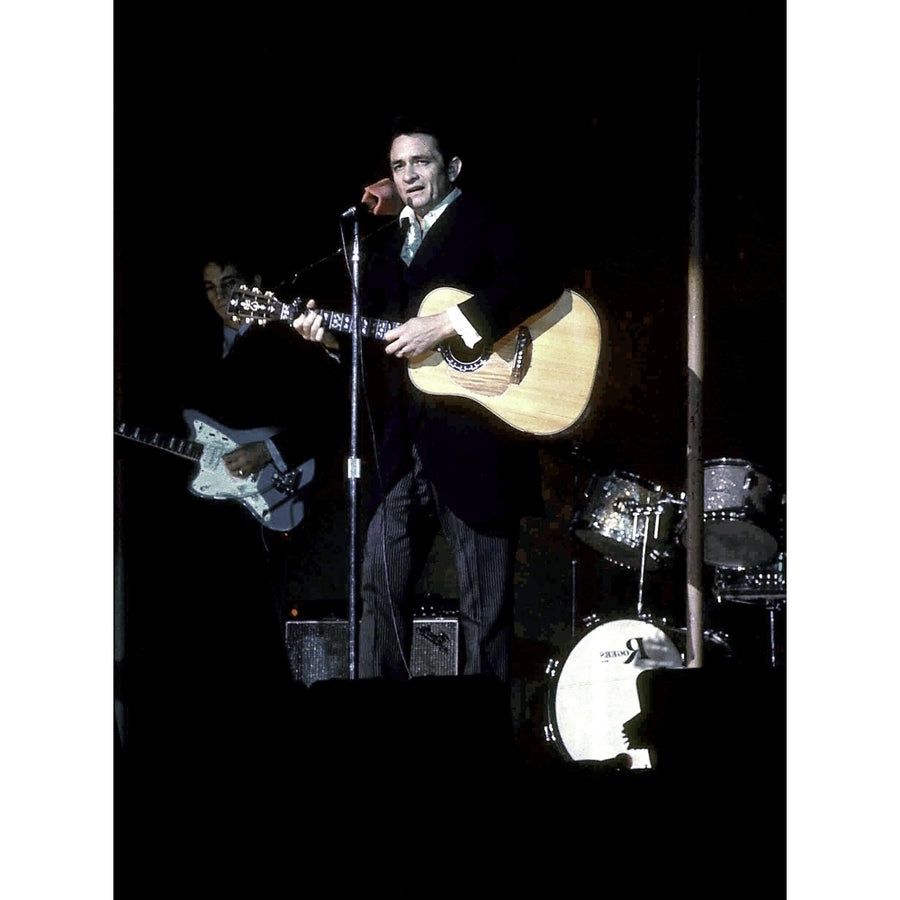 Johnny Cash performing on stage Photo Print Image 1