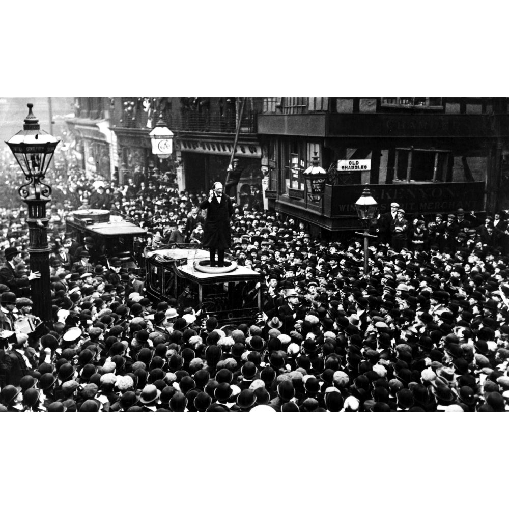 Winston Churchill giving a speech at a rally Photo Print Image 1