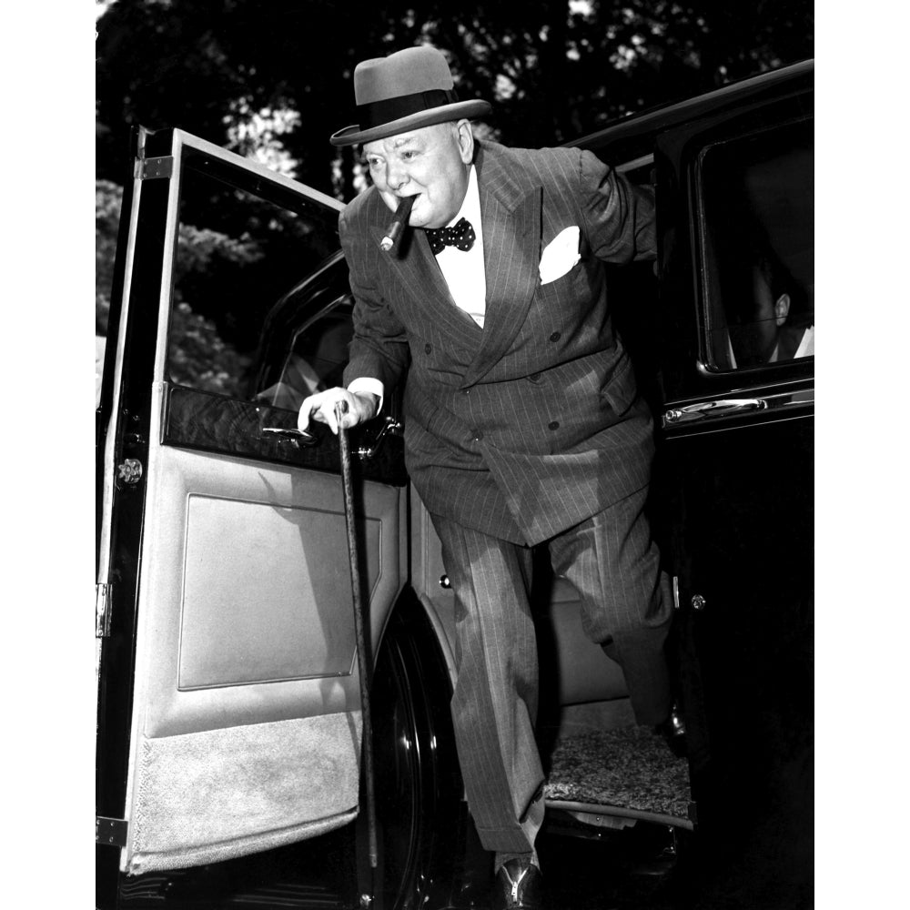 Winston Churchill with a car Photo Print Image 1