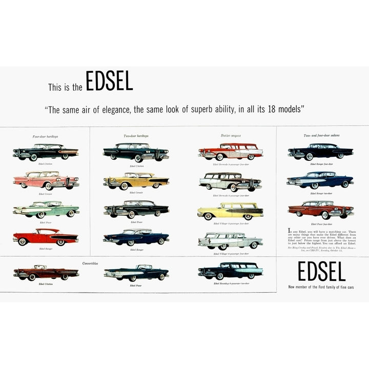 Ford AutoEdsel Ad 1957. N"This Is The Edsel" Advertisement For The Ford CompanyS Ill-Fated Automobile Line From An Image 1