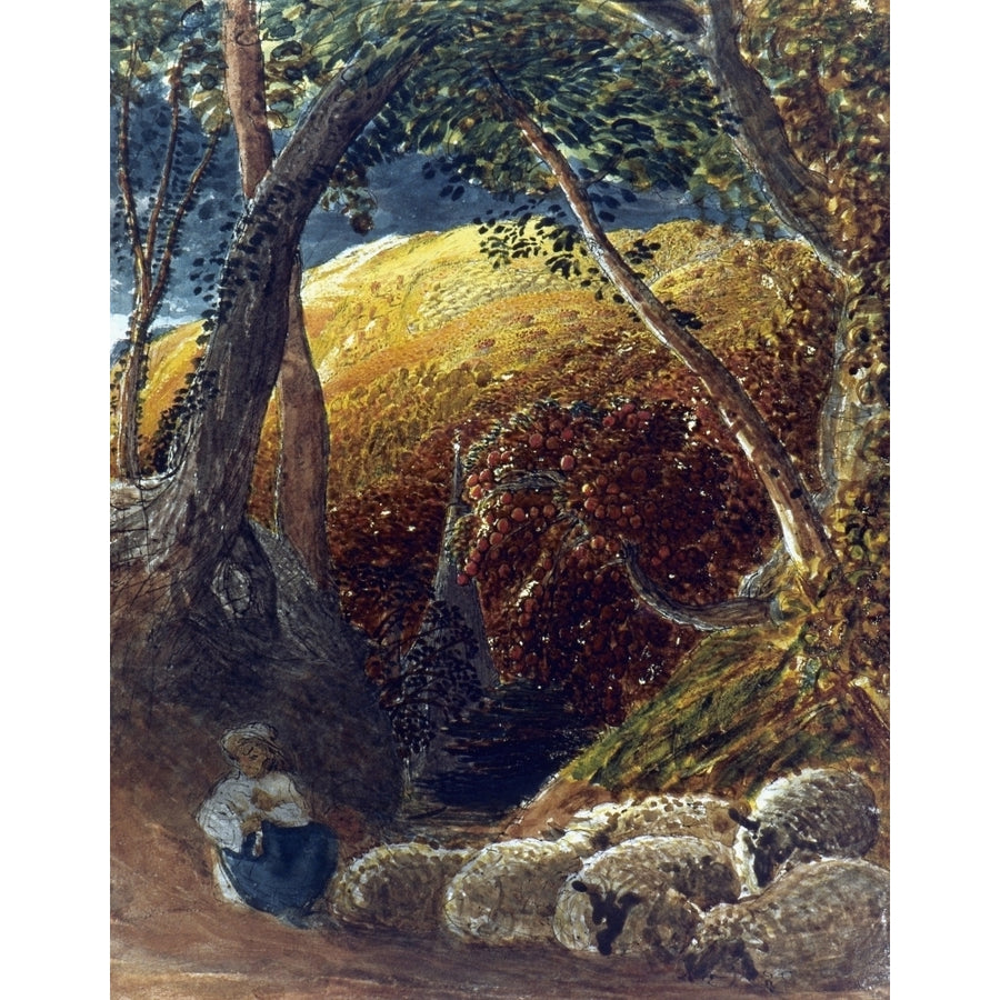 Palmer Apple Tree. Nthe Magic Apple Tree. Canvas 19Th Century By Samuel Palmer. Poster Print by Image 1