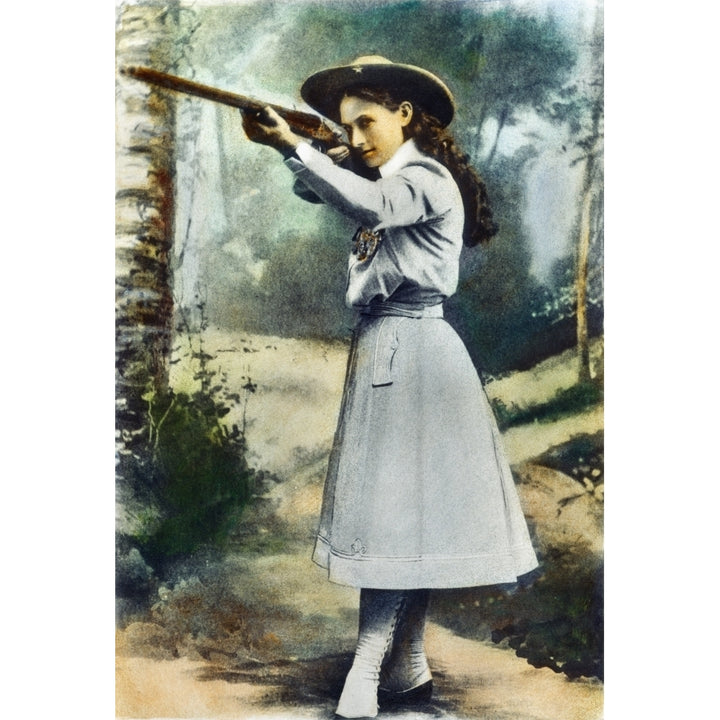 Annie Oakley . Namerican Markswoman Oil Over A Photograph 1899. Poster Print by Image 2