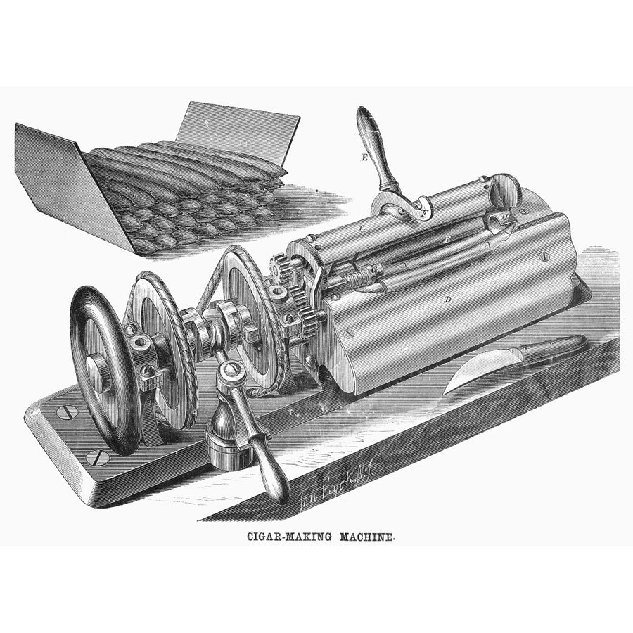 Cigar-Making Machine 1870. Nline Engraving American 1870. Poster Print by Image 1