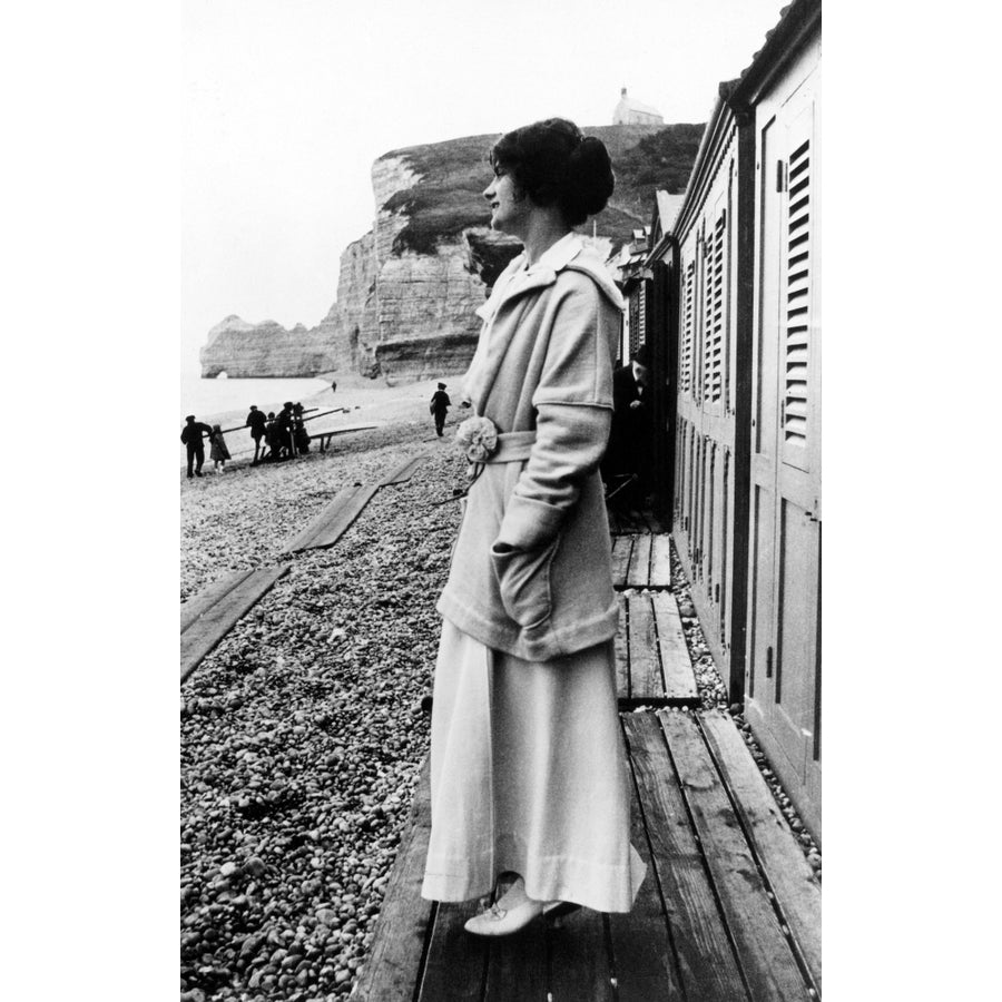 Gabrielle Coco Chanel N. French Fashion Designer. Photographed On The Beach In Etretat Normandy Early Image 1