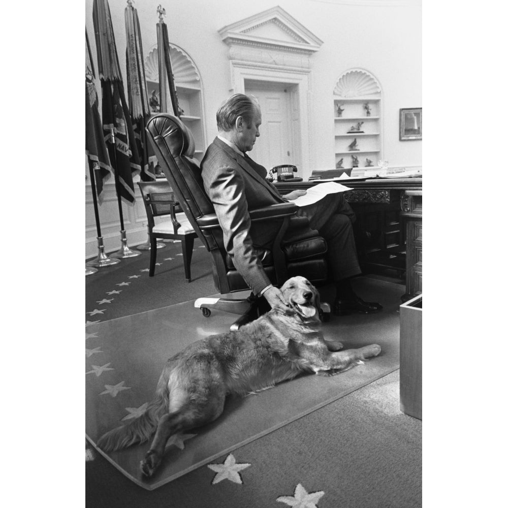 Gerald Ford . N38Th President Of The United States. Photographed At His Desk In The Oval Office Of The White Image 1