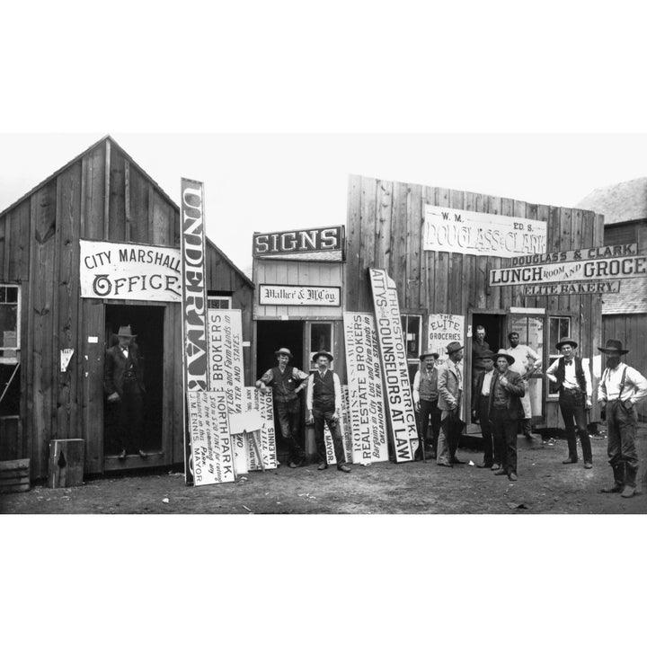 Oklahoma Guthrie 1889. Nbuildings On Harrison Avenue In Guthrie Oklahoma. Left To Right City MarshalS Office Walker Image 1