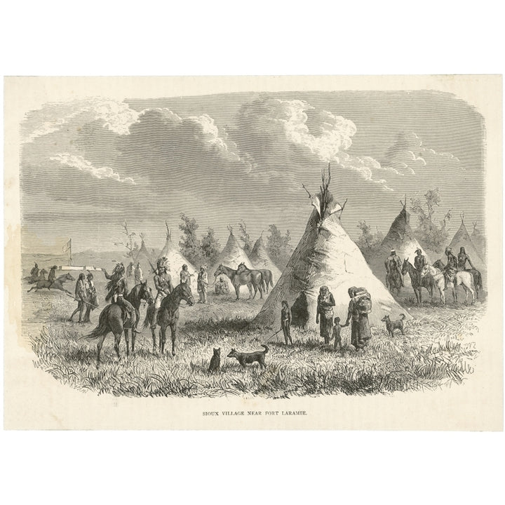 Native American Sioux Village Near Fort Laramie Usa Poster Print By Mary Evans Picture Library Image 1