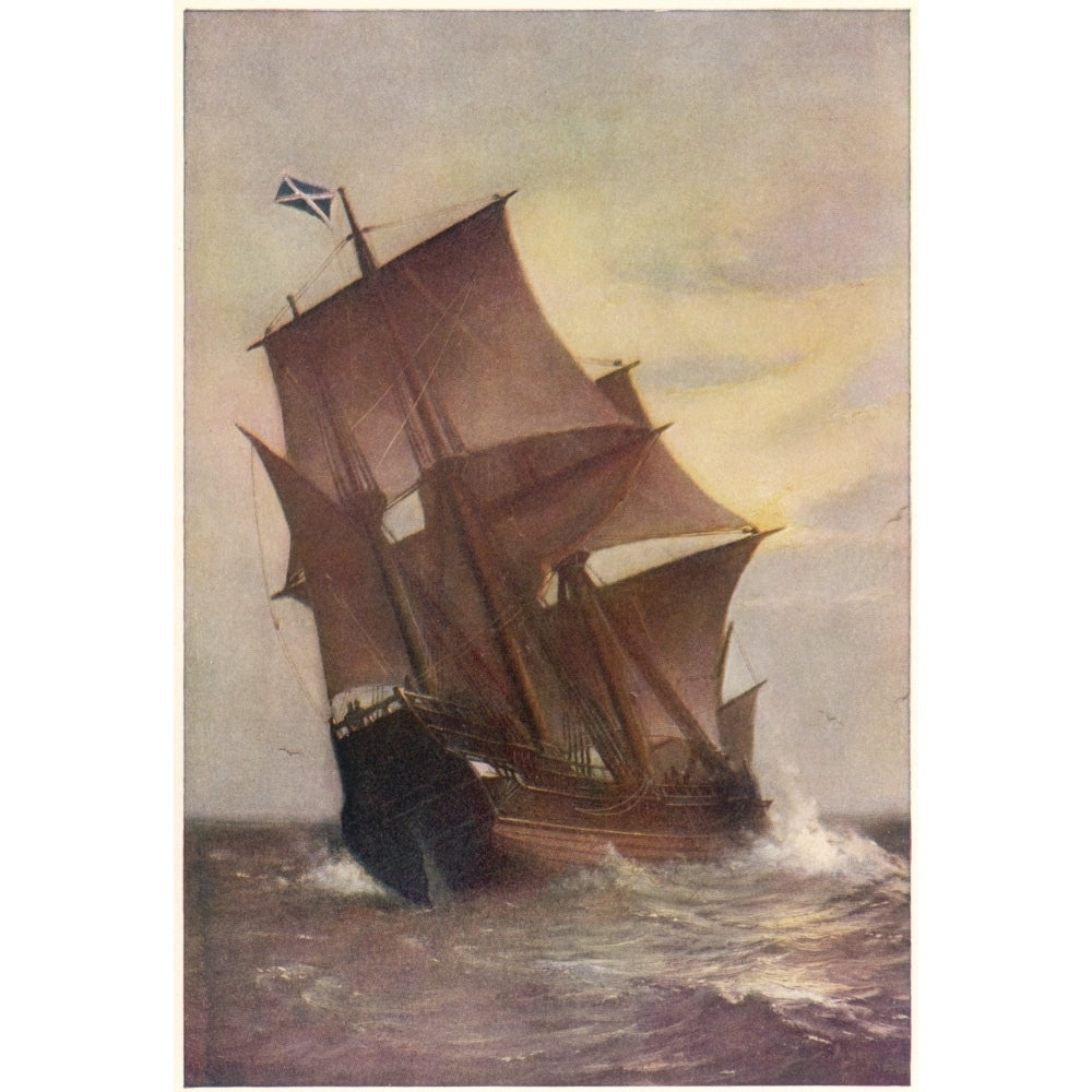 The Mayflower Transporting Pilgrim Fathers To World. Poster Print By Mary Evans Picture Library Image 1