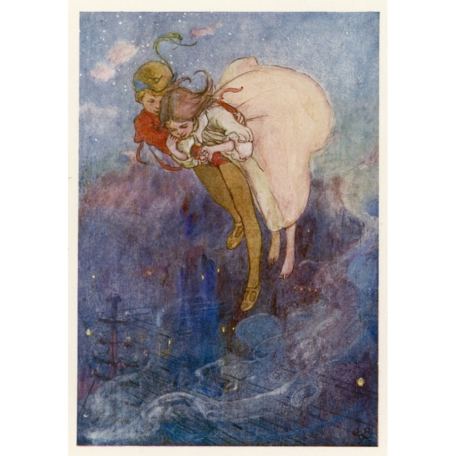 Peter Pan and Wendy Flying Poster Print By Mary Evans Picture Library Image 1