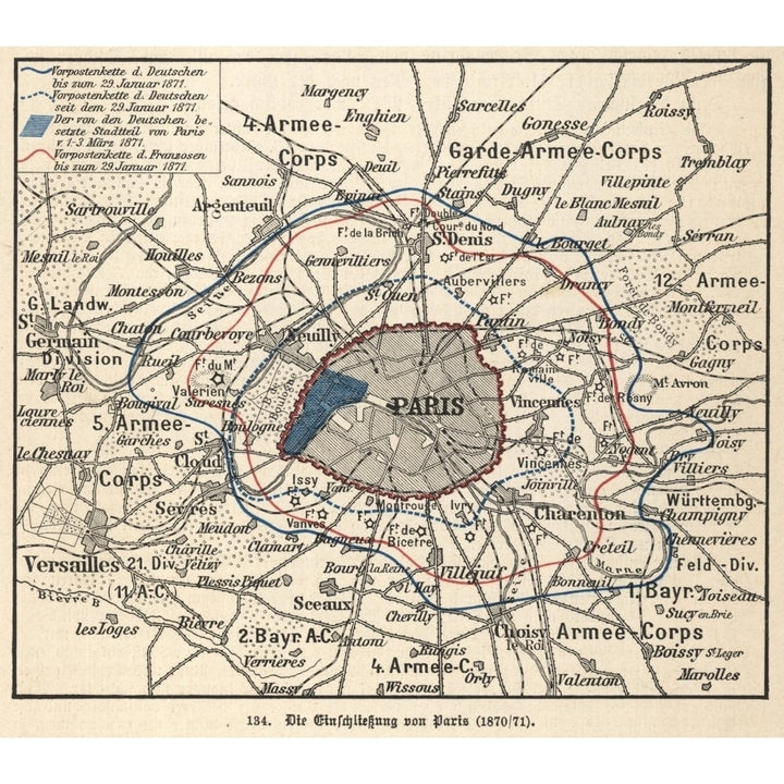 Siege Of Paris Map 1870 Poster Print By Mary Evans Picture Library Image 1