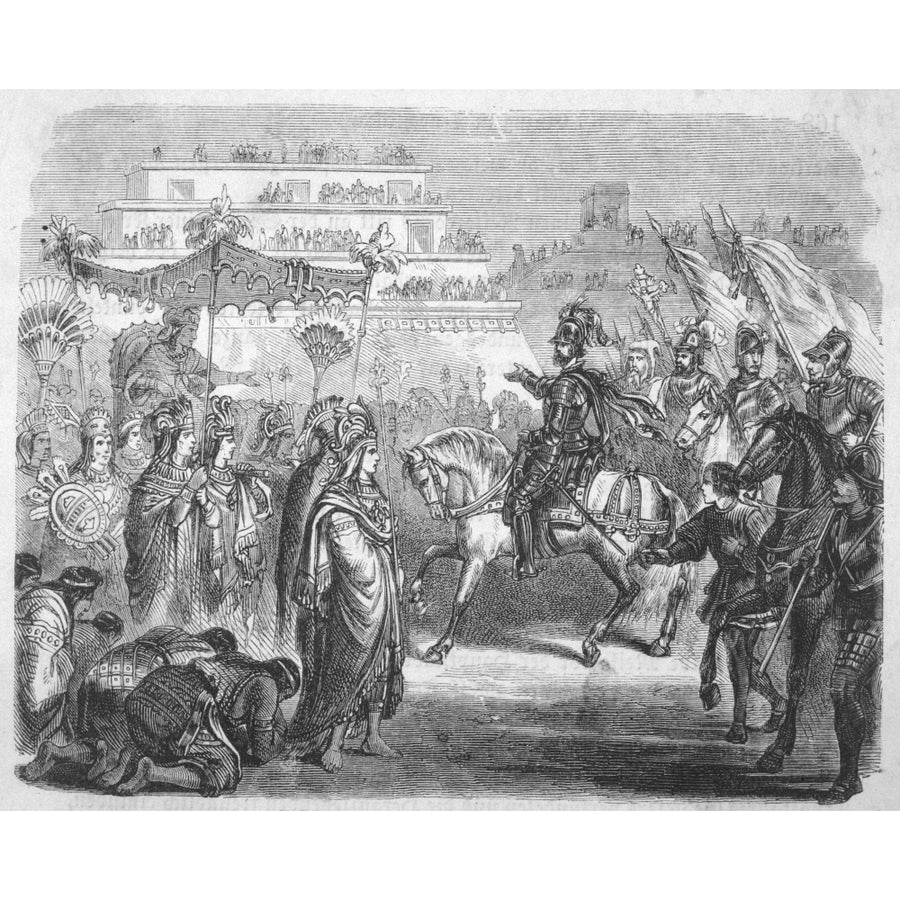 Cortes and Montezuma Poster Print By Mary Evans Picture Library Image 1