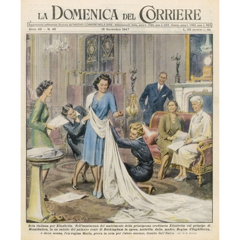 Queen Elizabeth Ii Wedding Dress Poster Print By Mary Evans Picture Library Image 1