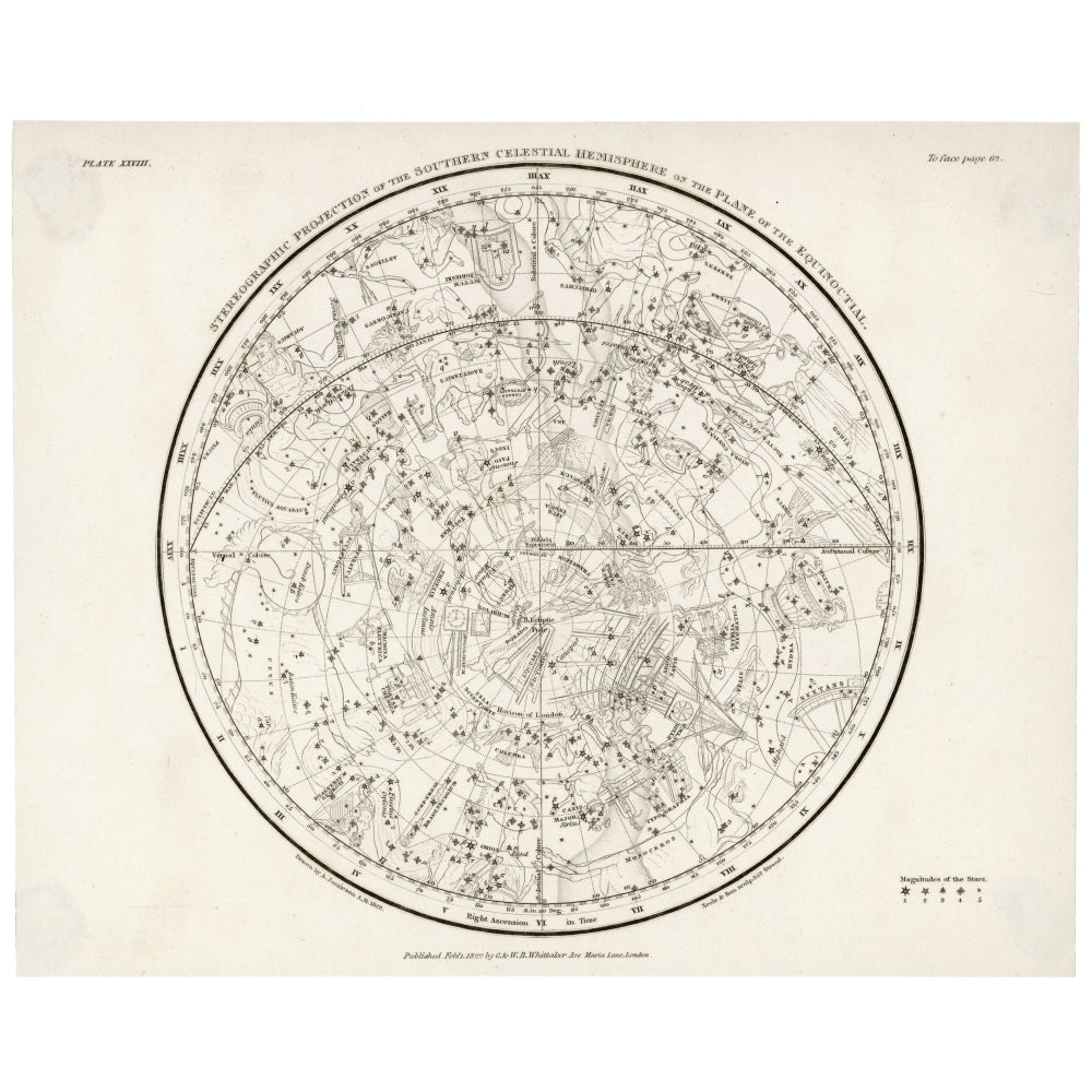 Whittaker Star Map 28 Poster Print By Mary Evans Picture Library Image 1