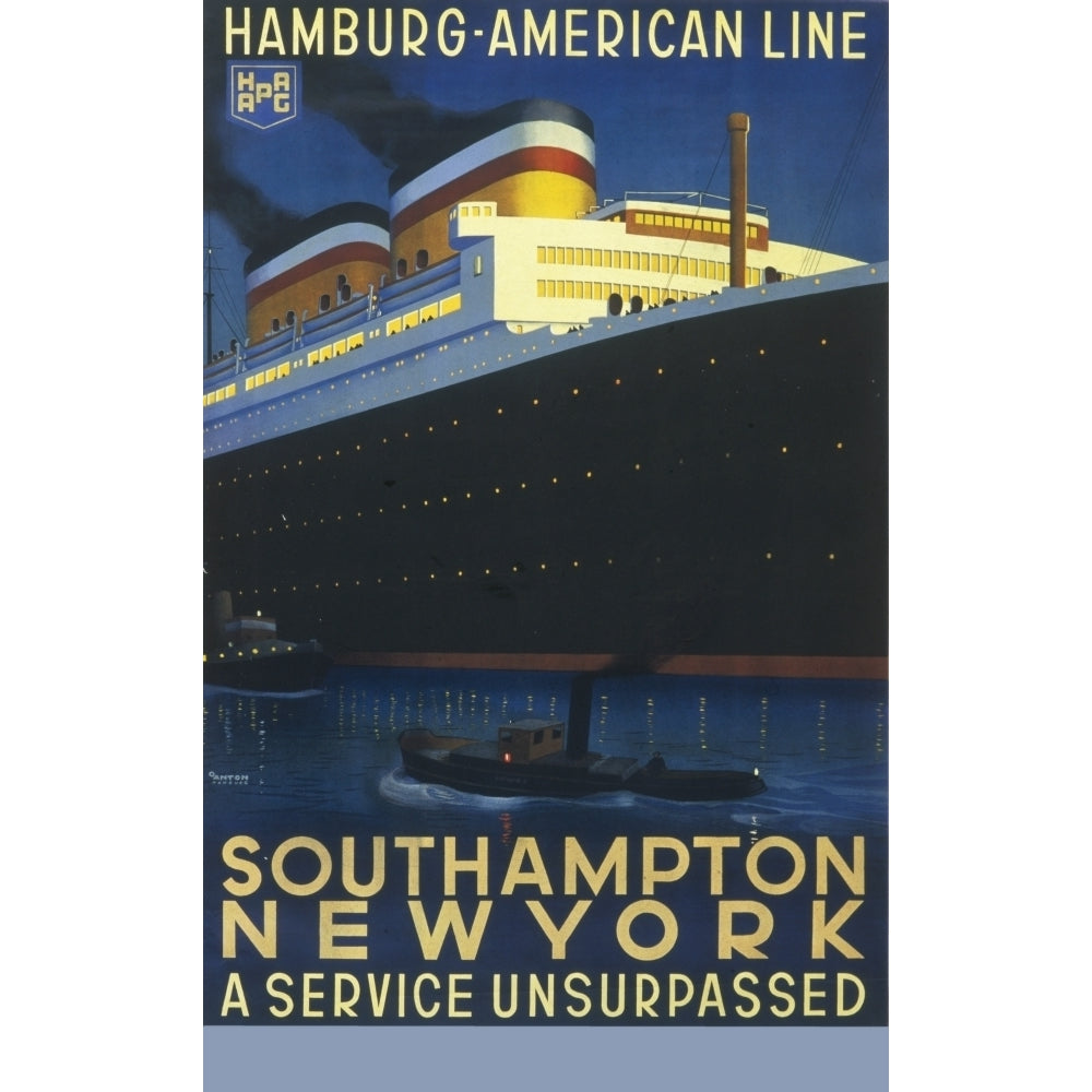 Hamburg American Line Passenger Ship Poster Poster Print By Mary Evans Picture Libraryonslow Auctions Limited Image 1