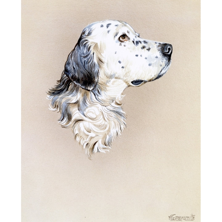 Portrait Painting Of An English Setter Dog Poster Print By Malcolm Greensmith ?? Adrian Bradburymary Evans Image 1