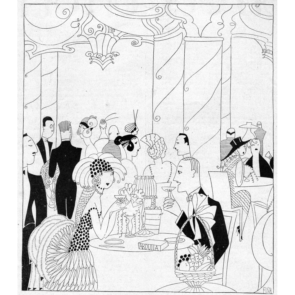 Art Deco Sketch By Fish Entitled Diner De Fiancailles 1 Print By Mary Evans Jazz Age Club Collection Image 1