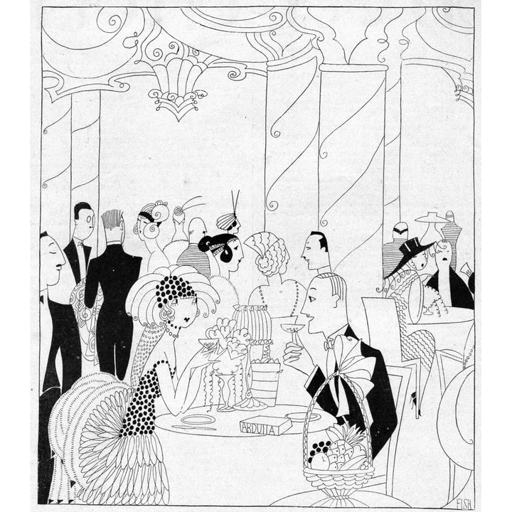 Art Deco Sketch By Fish Entitled Diner De Fiancailles 1 Print By Mary Evans Jazz Age Club Collection Image 1