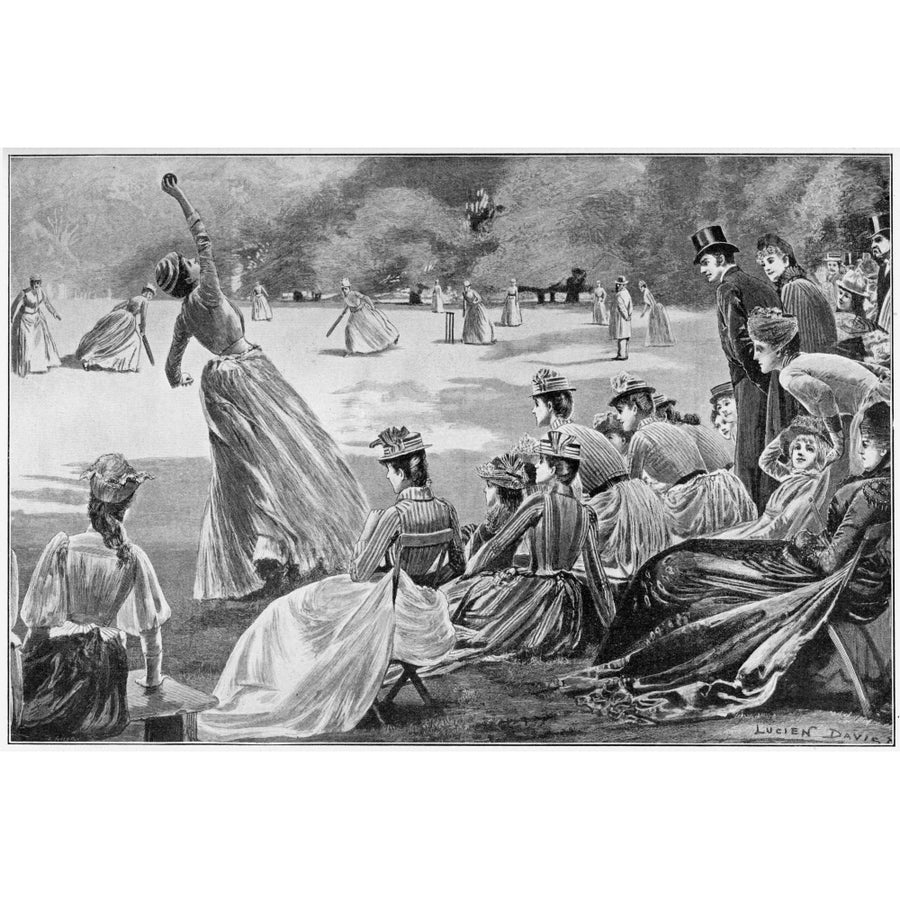 A Ladies Cricket Match Poster Print By Mary Evanspeter and Dawn Cope Collection Image 1