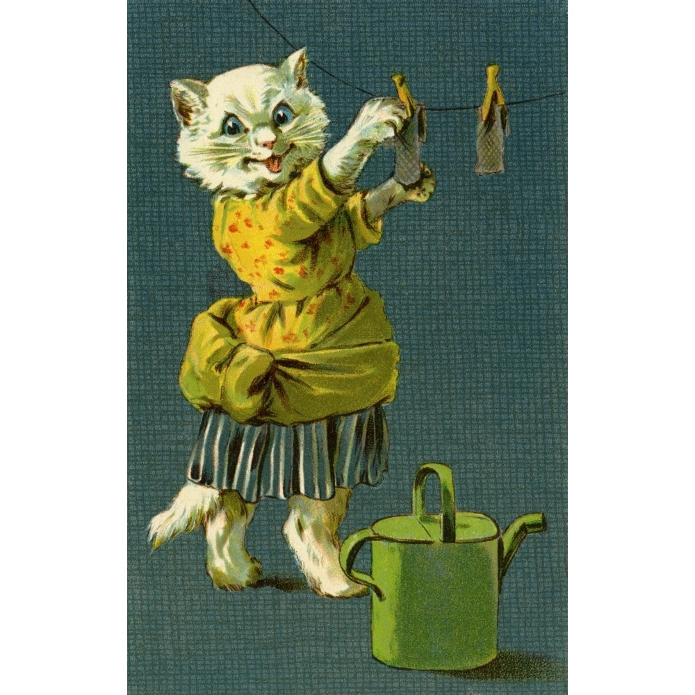 Cat Hanging Out Washing By G H Thompson Poster Print By Mary Evans Picture Librarypeter and Dawn Cope Collection Image 1