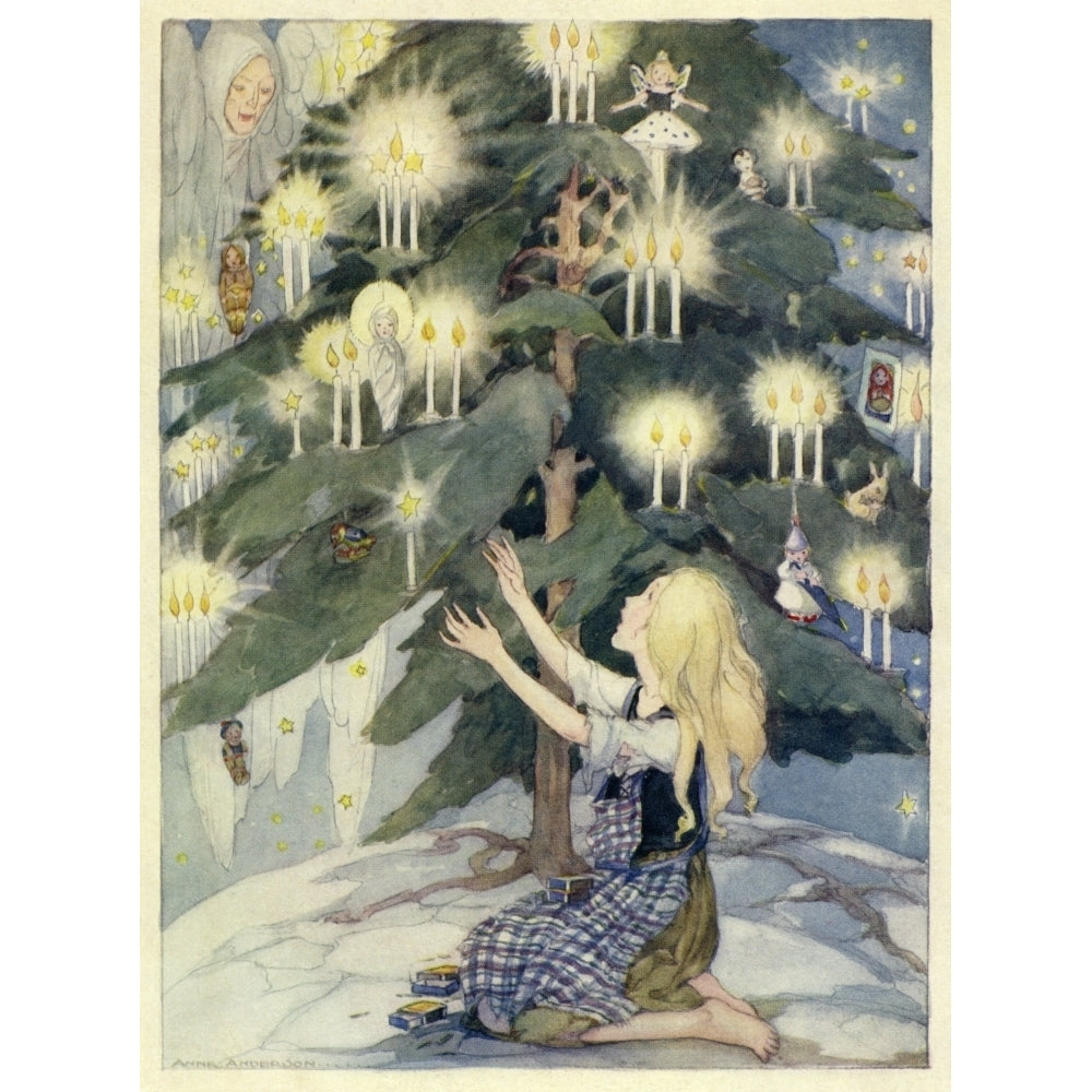 Girl And A Christmas Tree Poster Print By Mary Evans Picture Librarypeter and Dawn Cope Collection Image 1