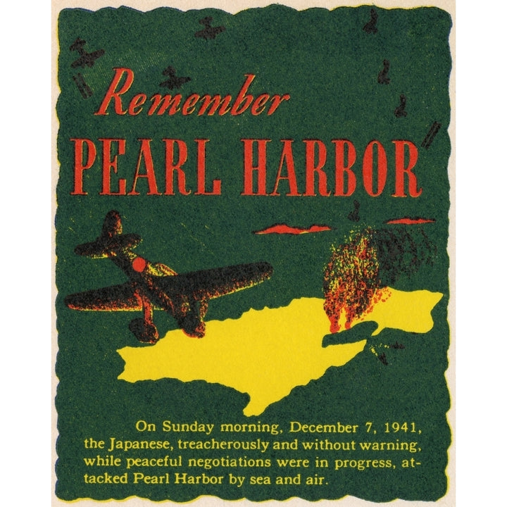 Wwii - Remember Pearl Harbour Poster Print By Mary Evans Grenville Collins Postcard Collection Image 1