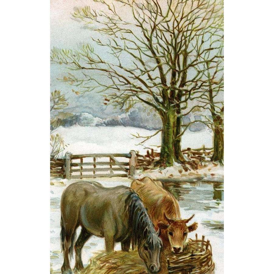 Rural Winter Scene Poster Print By Mary Evans Picture Library Peter and Dawn Cope Collection Image 1