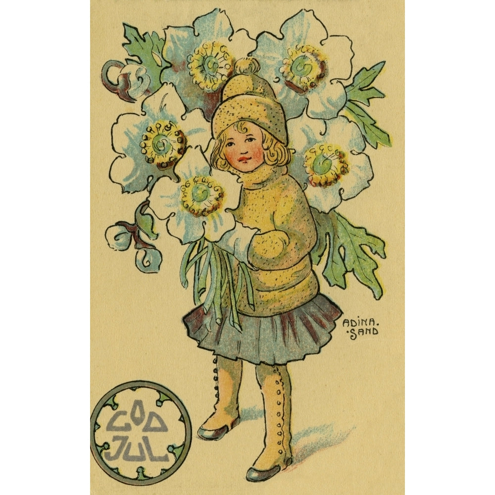 Girl With Flowers Poster Print By Mary Evans Picture Librarypeter and Dawn Cope Collection Image 2