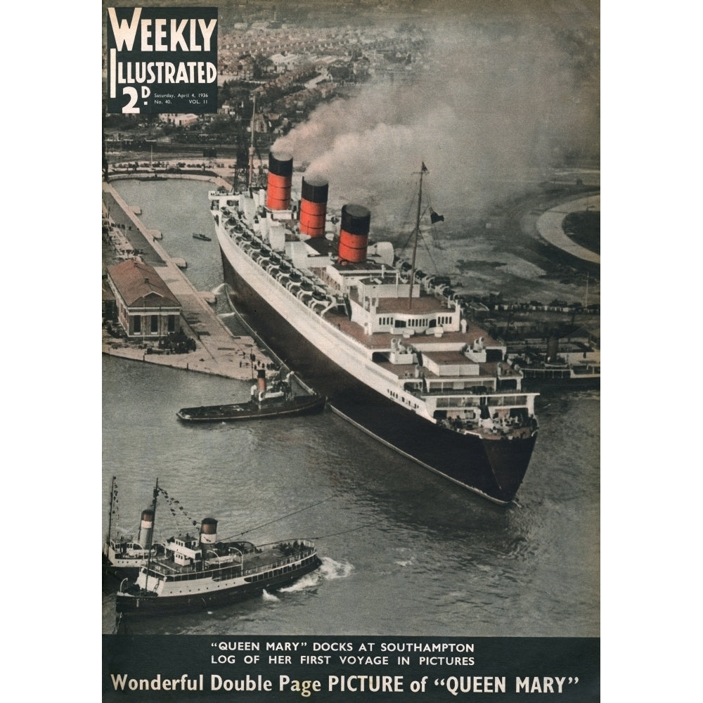 Queen Mary Ocean Liner 1936 Poster Print By Mary Evans Picture Library Image 2