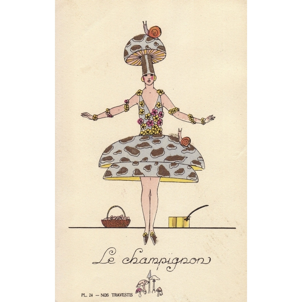 Woman In Mushroom Fancy Dress Costume Le Champignon Poster Print By ?? Florilegius Mary Evans Image 1