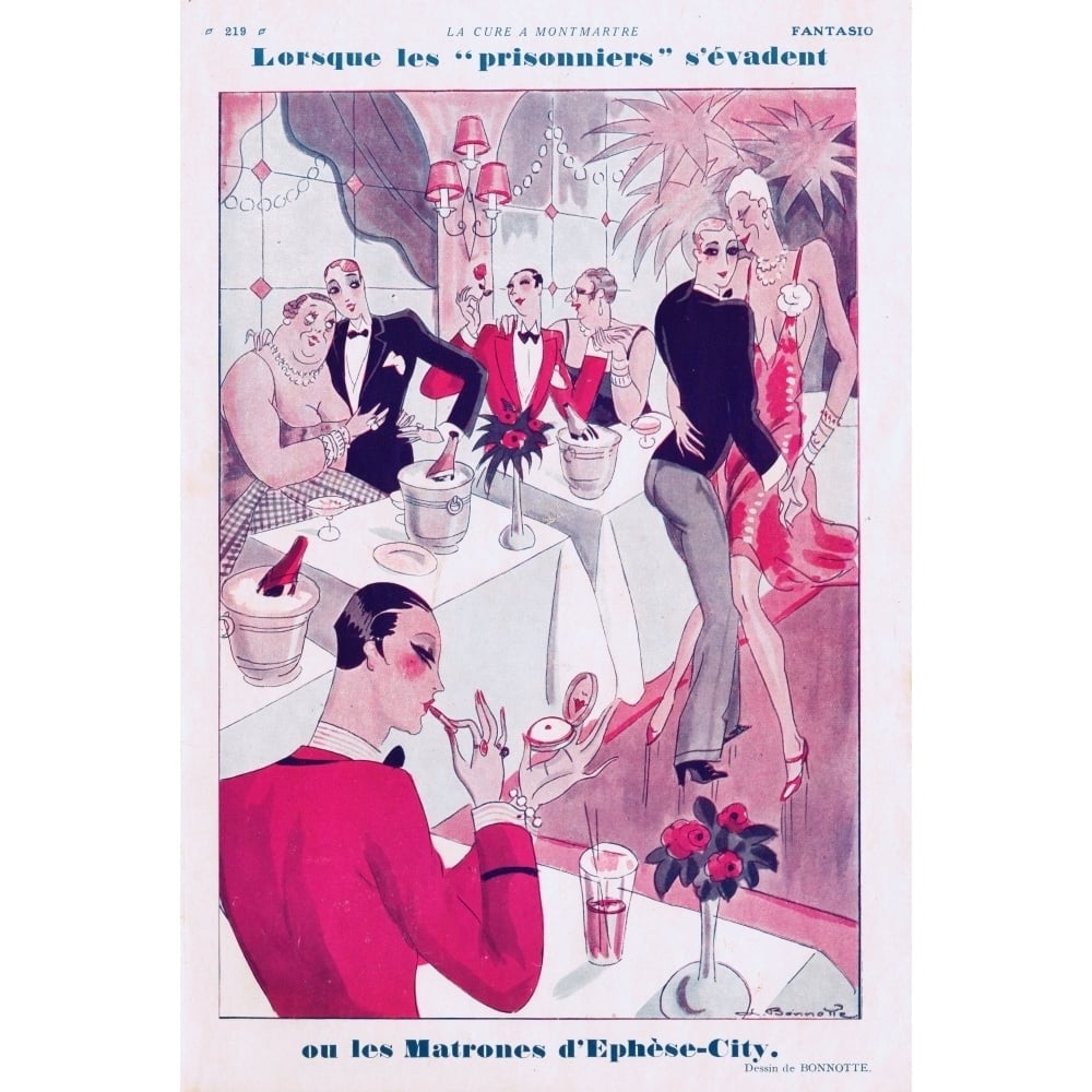 A Sketch Of A Rather Jolly Scene From A Lesbian Bar Or Dan Print By Mary Evans Jazz Age Club Collection Image 1