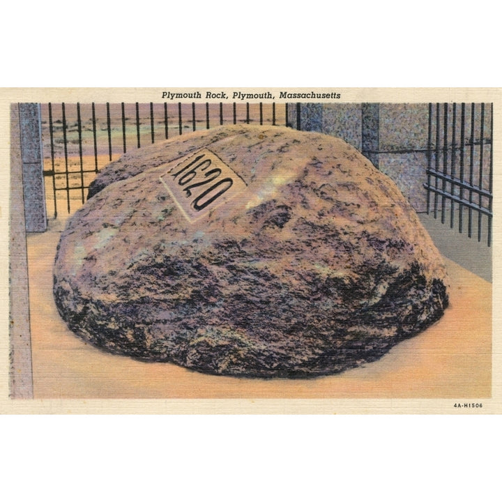 Plymouth Rock Plymouth Massachusetts Usa Poster Print By Mary Evans Grenville Collins Postcard Collection Image 1