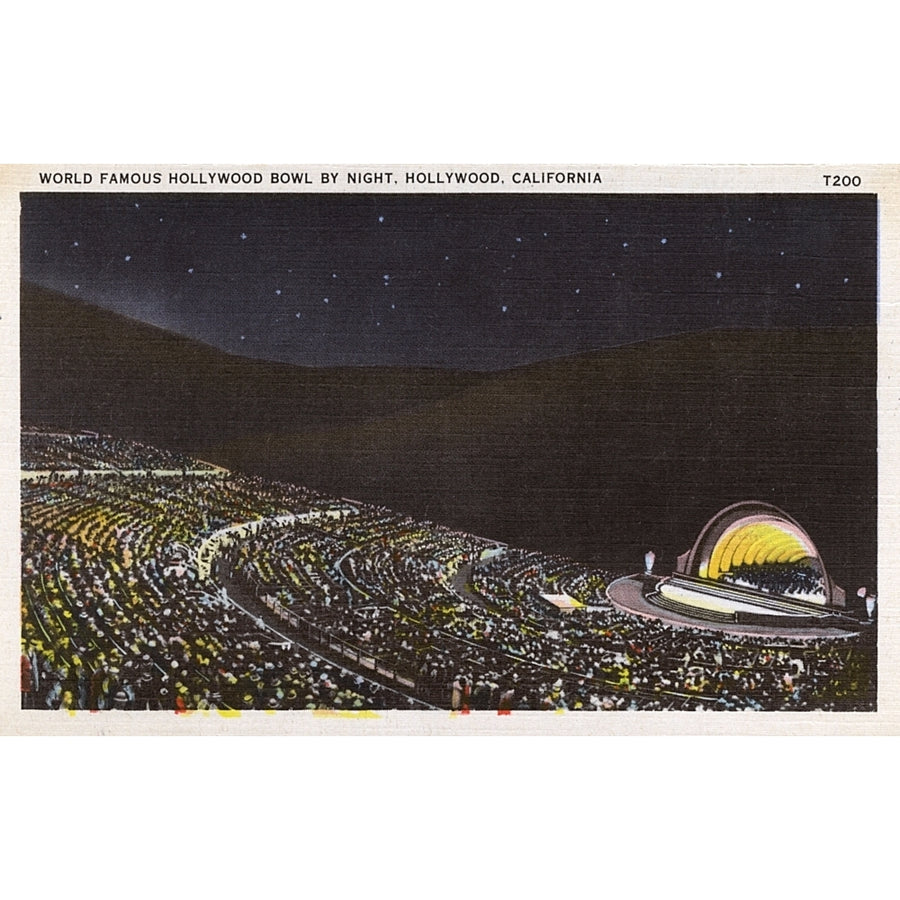 Hollywood Bowl By Night Los Angeles California Usa Poster Print By Mary Evans Pharcide Image 1