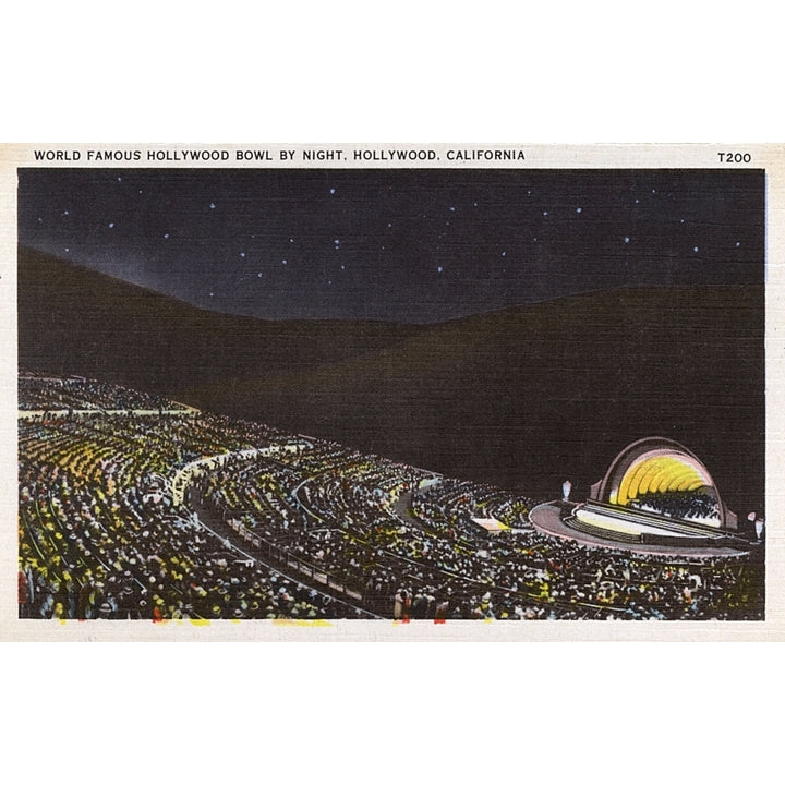 Hollywood Bowl By Night Los Angeles California Usa Poster Print By Mary Evans Pharcide Image 2