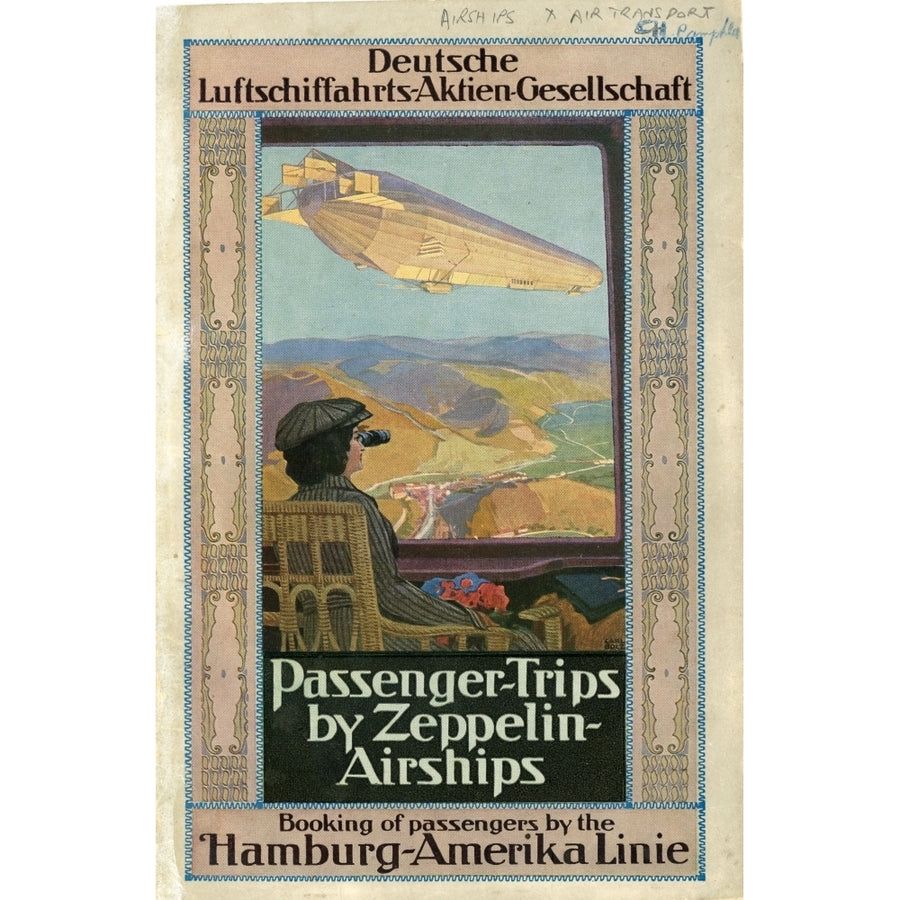 Front Cover Of Passenger Trips By Zeppelin Airships C1911. Print By ??The Royal Aeronautical Society Image 1