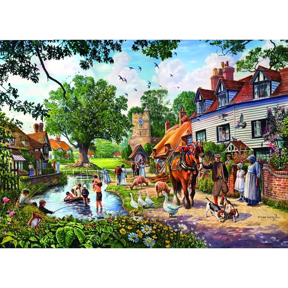 A Village in Summer Poster Print by Steve Crisp Image 2