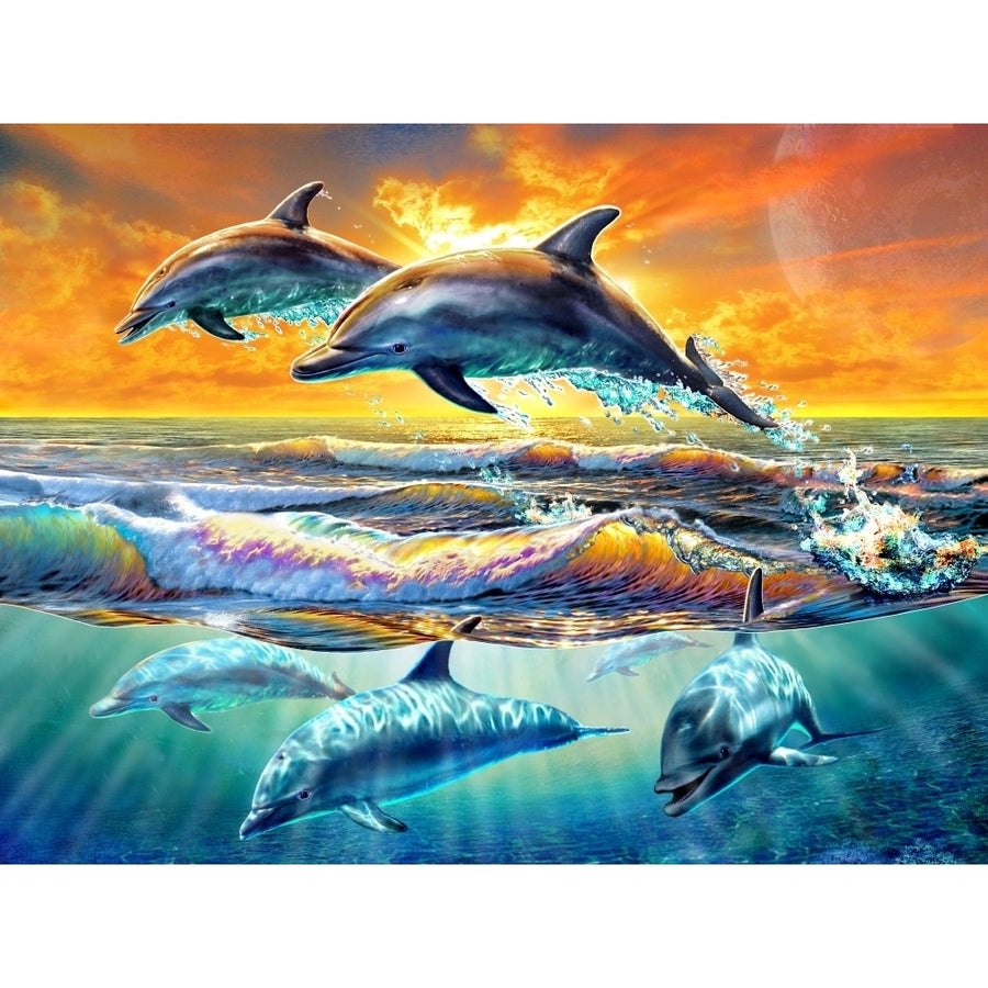 Dolphins at Dawn Poster Print by Adrian Chesterman Image 1