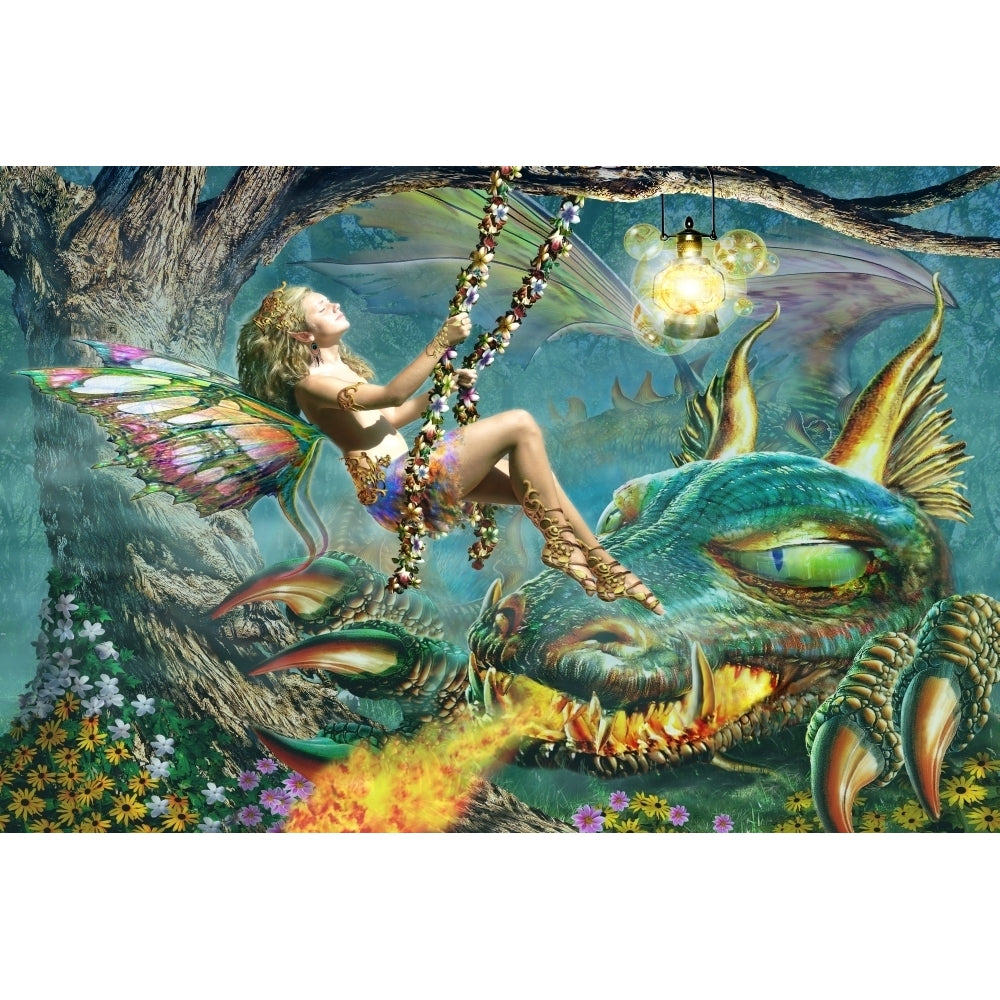 Dragon and Fairy Swing 1 Poster Print by Adrian Chesterman Image 1