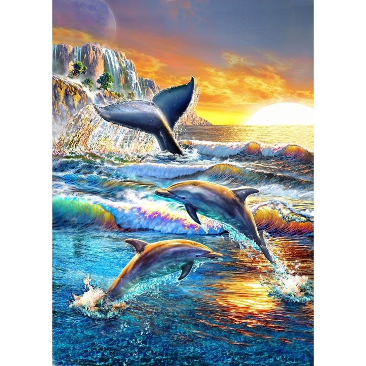 Whale and Dolphins Poster Print by Adrian Chesterman Image 2