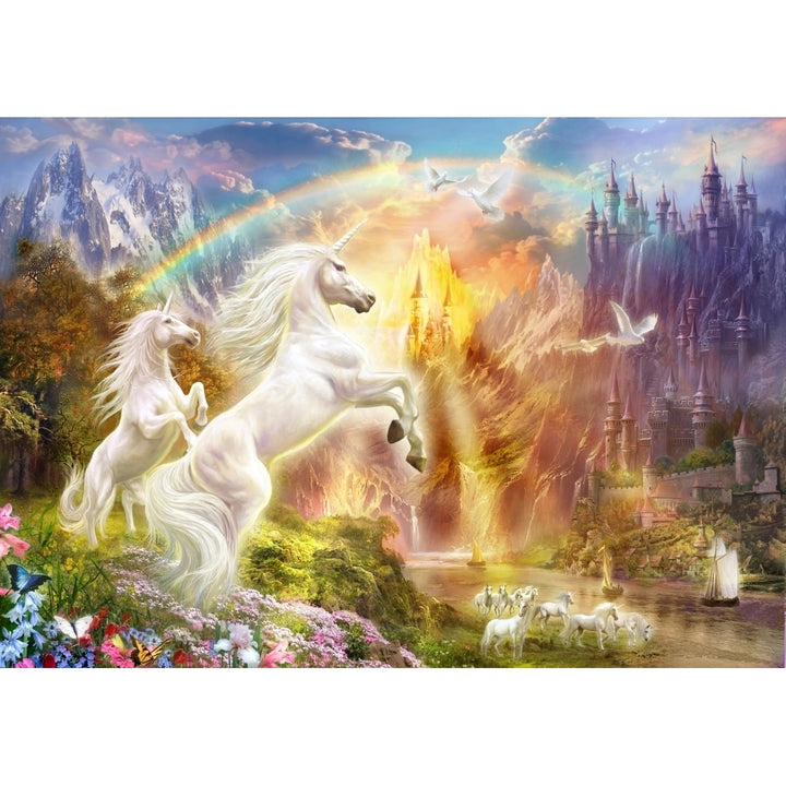 Sunset unicorns Poster Print by Jan Patrick Image 1