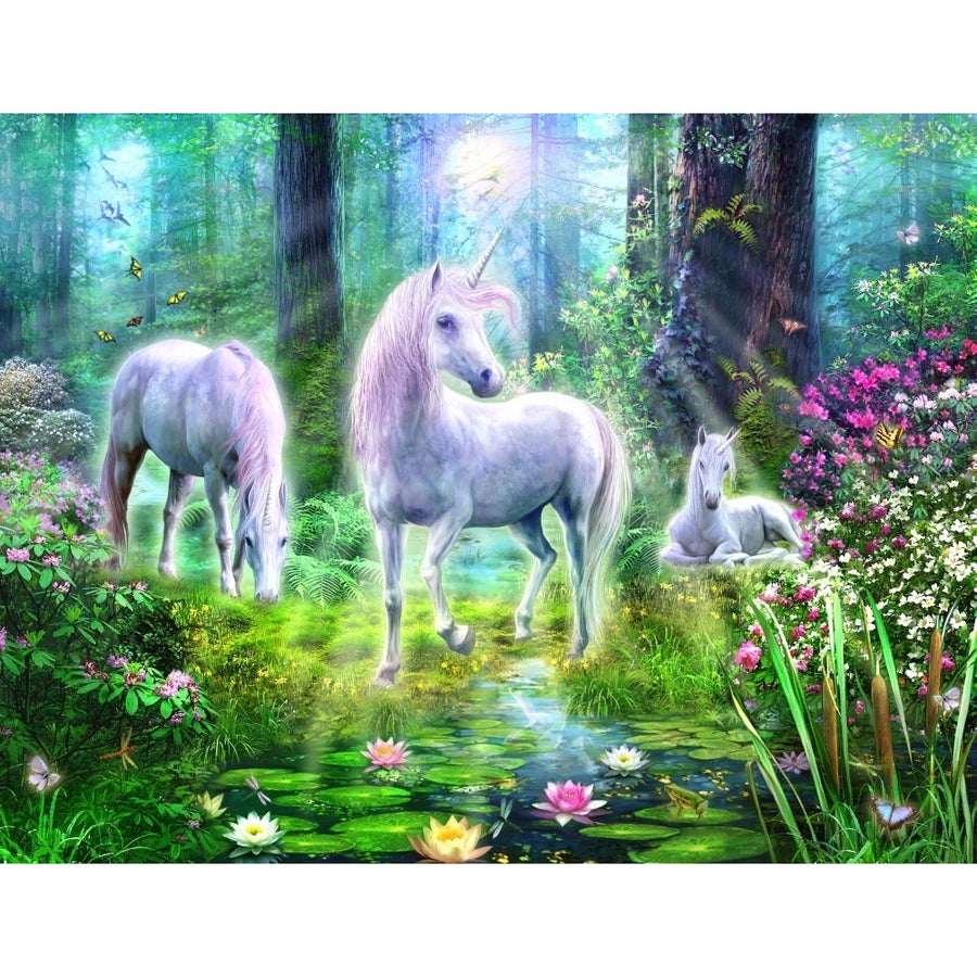 Forest unicorn family Poster Print by Jan Patrick Image 1