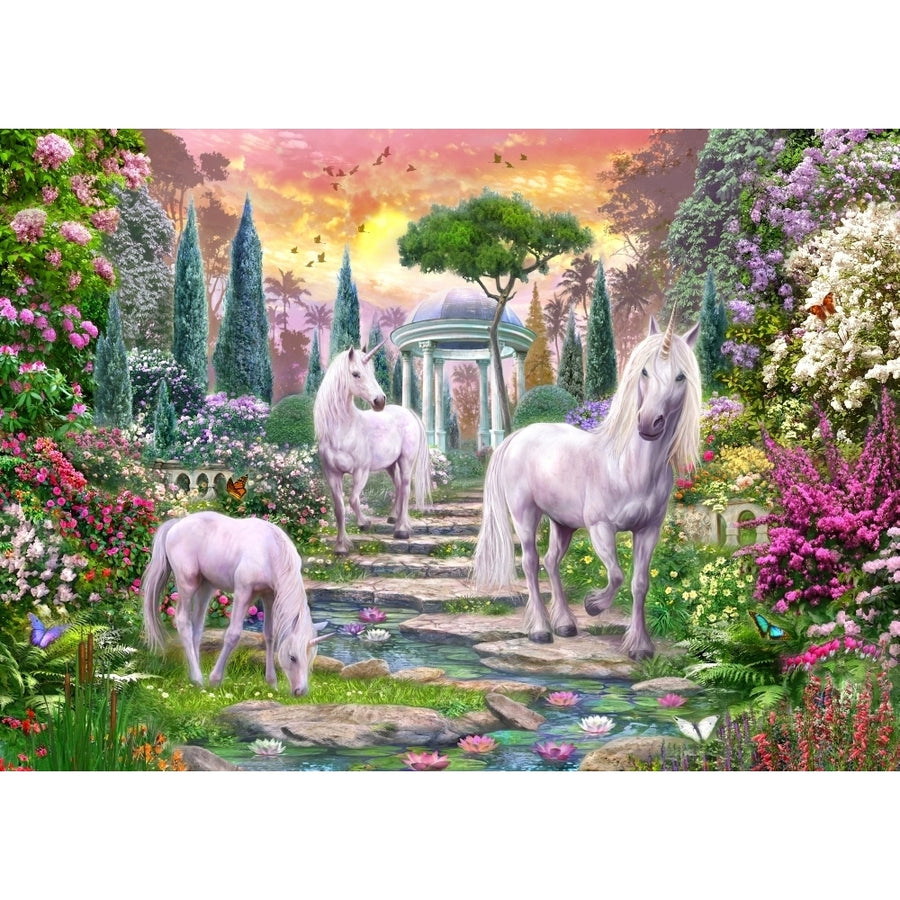 Classical Garden Unicorns Poster Print by Jan Patrick Image 1