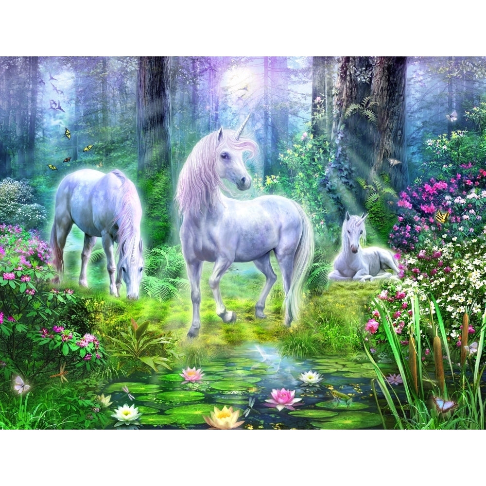 Forest unicorn family Poster Print by Jan Patrick Image 1